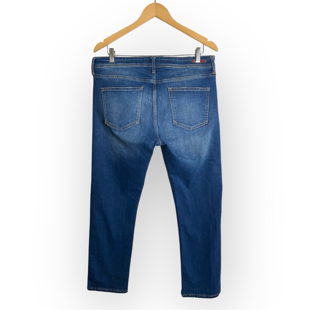 Pilcro and the Letterpress Relaxed Straight Blue Jeans with Orange Trim - Picture 8 of 13